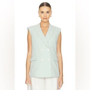 Veronica Beard Becca Longline Mint Green Blazer Vest 10 NWT